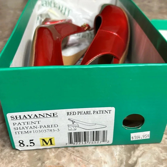 Prom,glam,shiny,2” heels,J.Renee shoe,women NEW! Shayenne,red pearl patent, - Picture 9 of 14